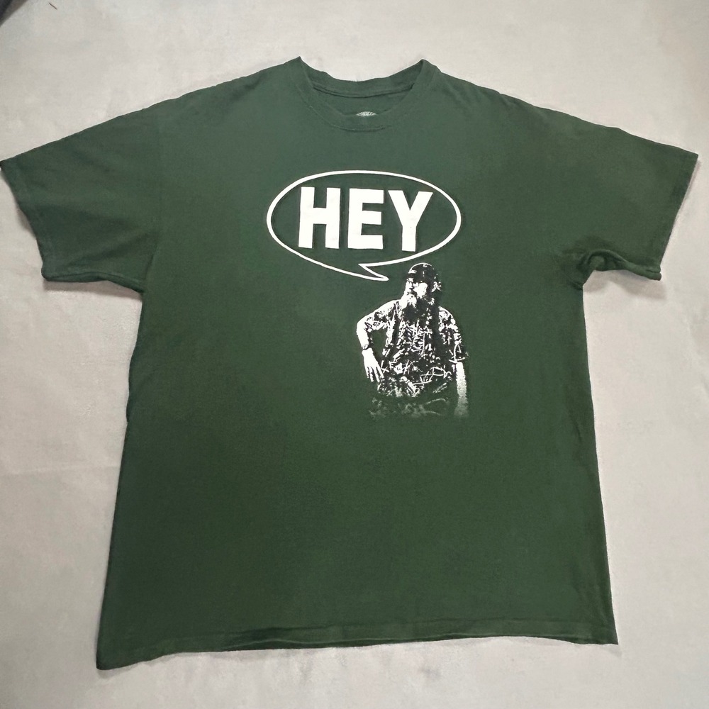 Duck Commander Mens XL Green Si Robertson Hey Duck Dynasty Graphic T-Shirt